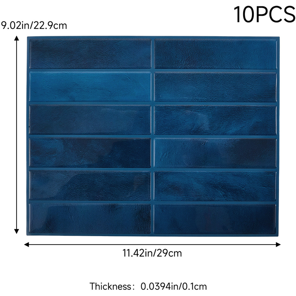 Living and Home Dark Blue Rectangle Self Adhesive Wall Sticker 10 Pack Image 9