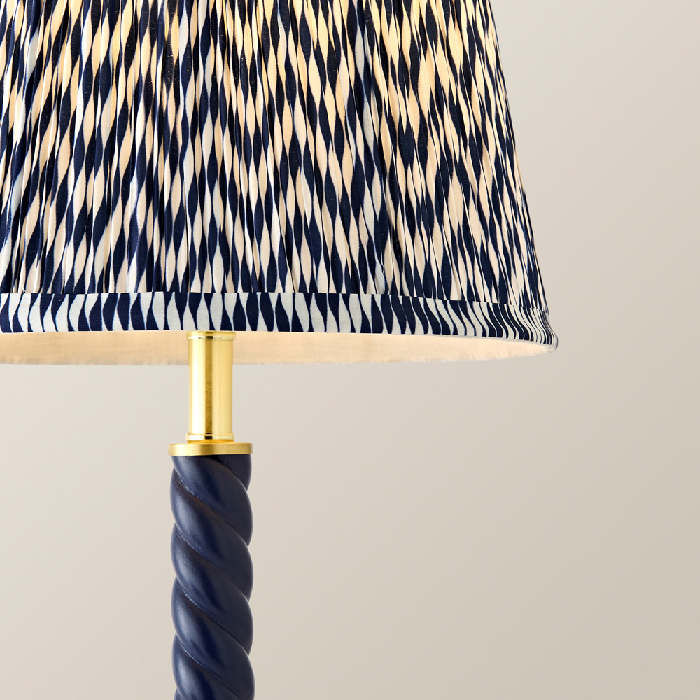 ValueLights Amara Blue Chevron Pleated Shade Navy Twist Table Lamp with Bulb Image 4
