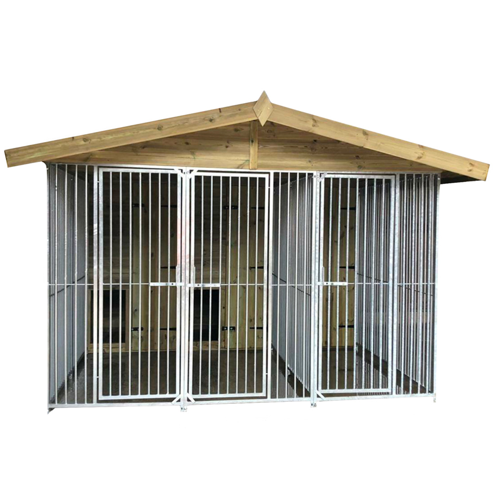 Benchmark Dog Kennel with Apex Roof - Triple 10 x 10ft Premium Wood Range Image 1
