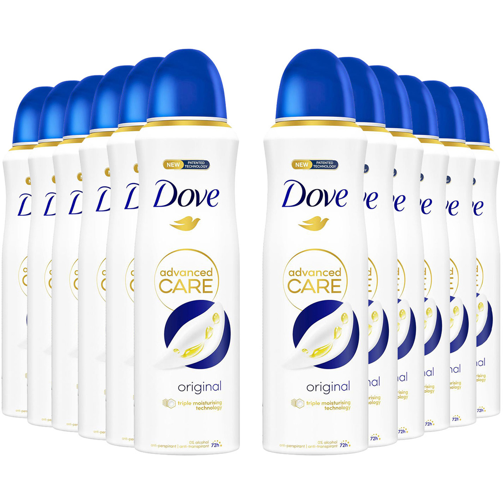 Dove Advanced Care Original Anti-Perspirant Deodorant Spray 200ml 12 Pack Image 1