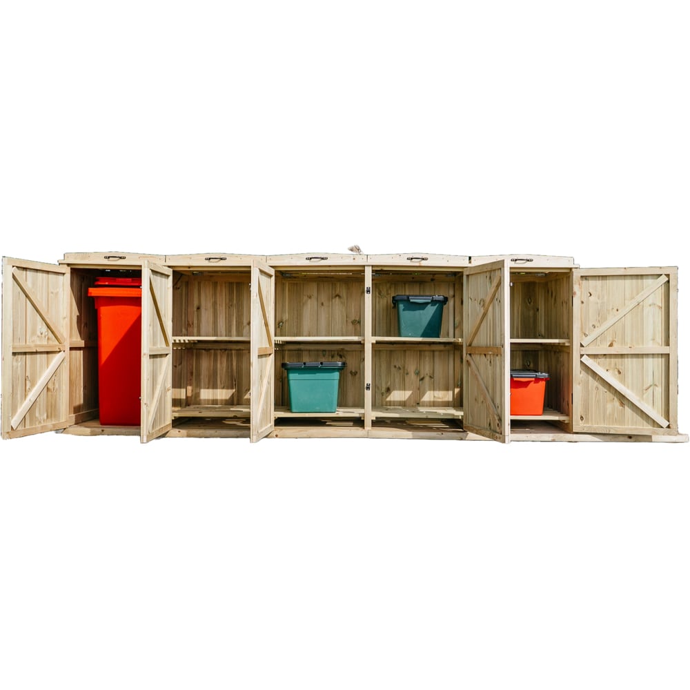 The Garden Village Chatburn 8 Recycle Box Single Wheelie Bin Shed Image 3