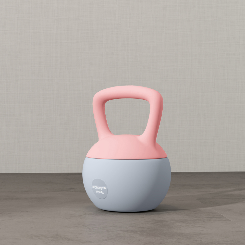 SPORTNOW Pink and Grey Kettlebell with Soft Body and Non-Slip Handle 10kg Image 3