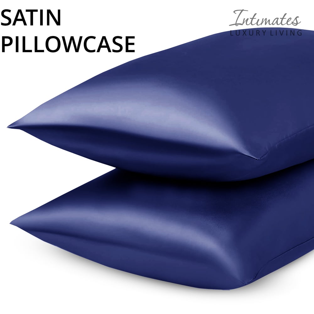 Intimates Double Navy Satin Bedding Set Image 5