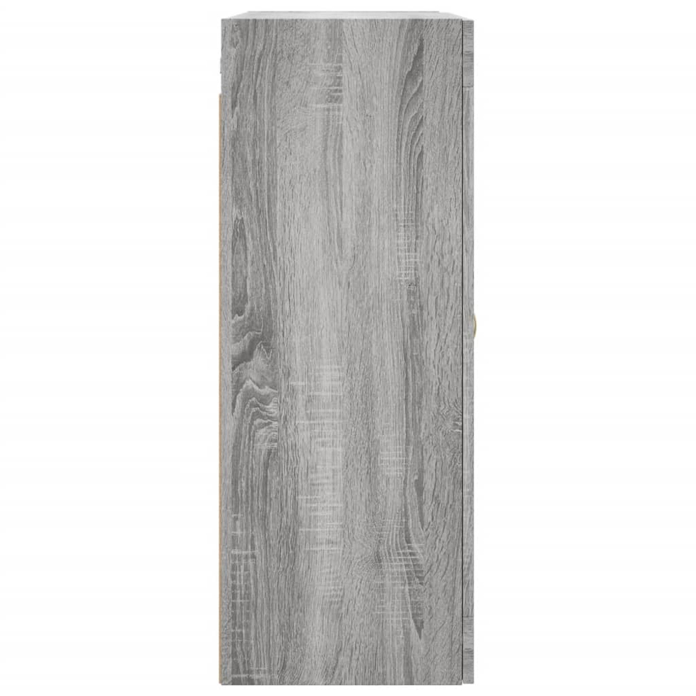 vidaXL 2 Glass Door Grey Sonoma Wall Mounted Large Cabinet Image 8