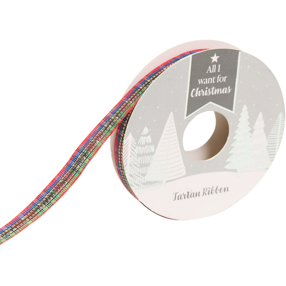 Deep Red and Tartan Ribbon Image 5