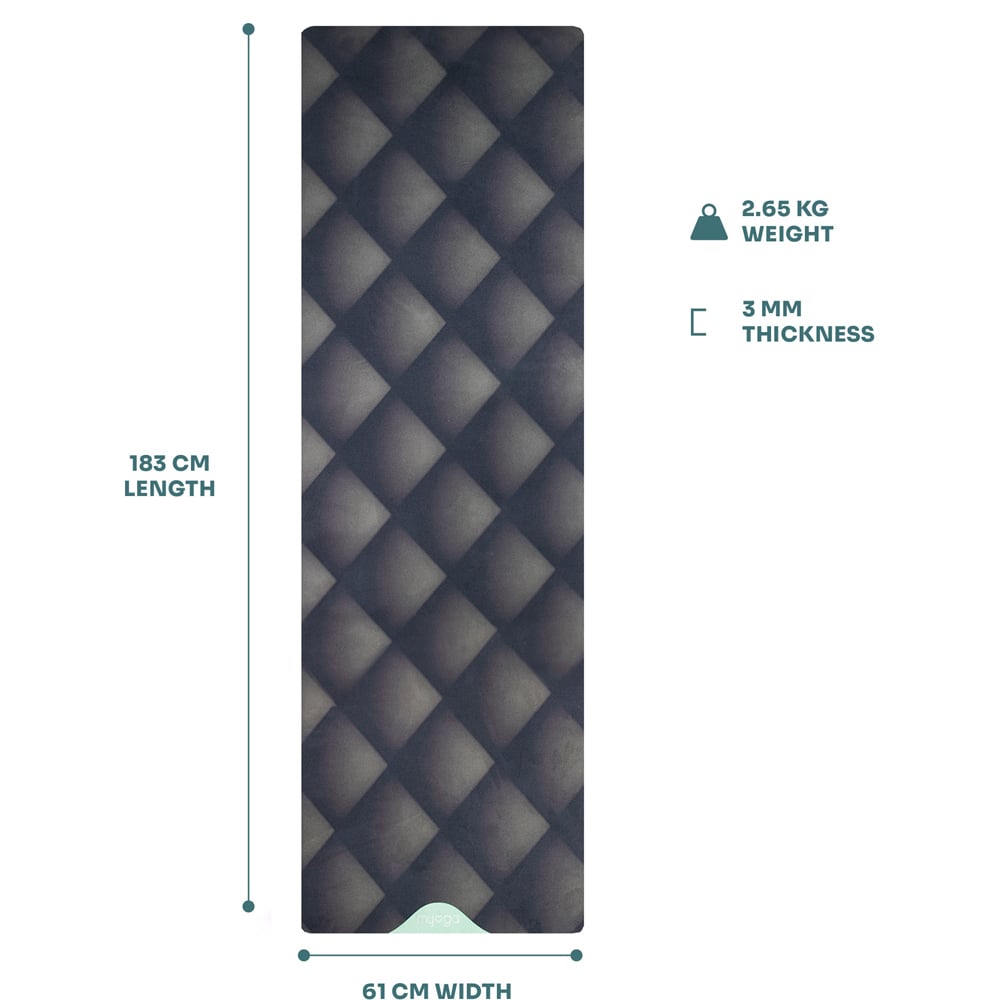 Myga Black Vegan Suede Yoga Mat Image 3
