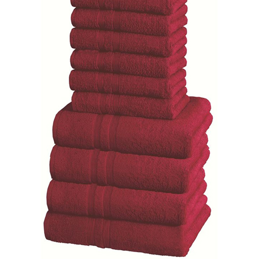 Rapport Home W500 Red Cotton Towel Bundle Set of 10 Image 3