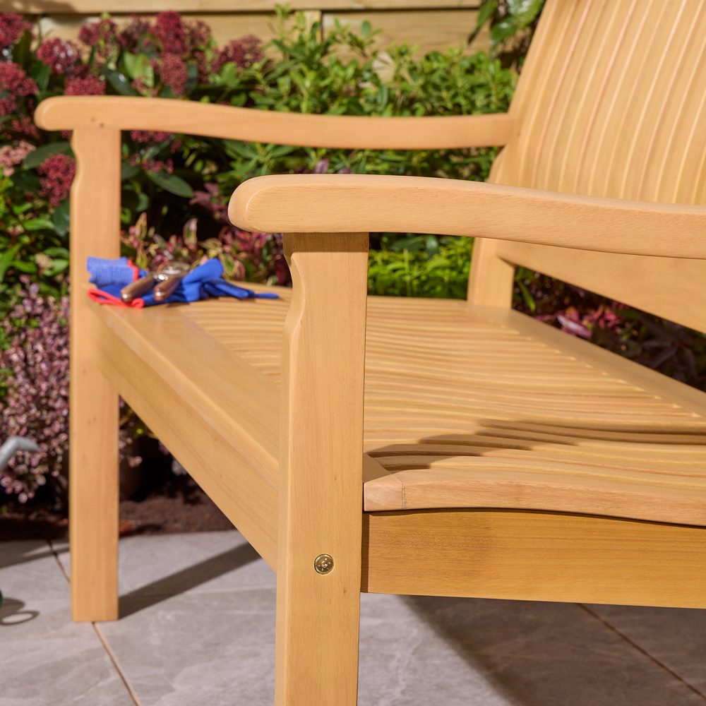 Rowlinson Farnham 2 Seater Natural Garden Bench Image 3