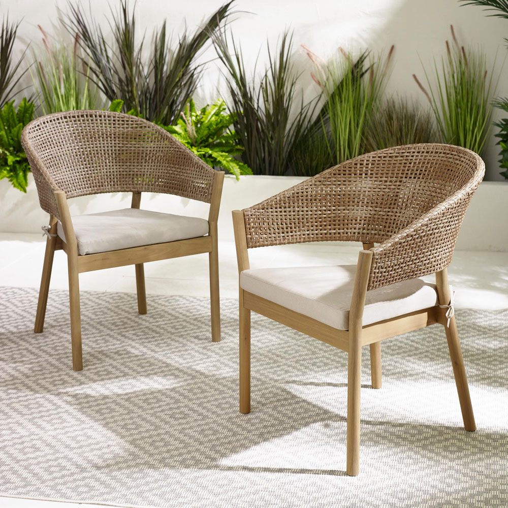 Furniturebox Metz 4 Seater Wood and Wicker Outdoor Dining Set Image 5
