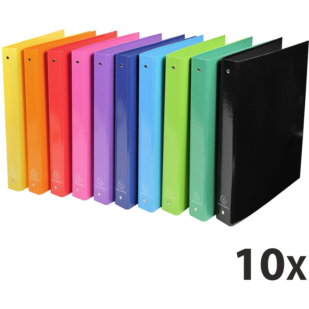 Exacompta Iderama A4 Assorted Colour 4 Ring Binder 40mm 10 Pack Image 8