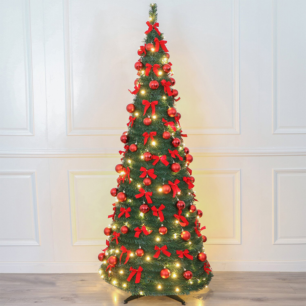 6ft Red Ribbon Pop Up Tree Image 2
