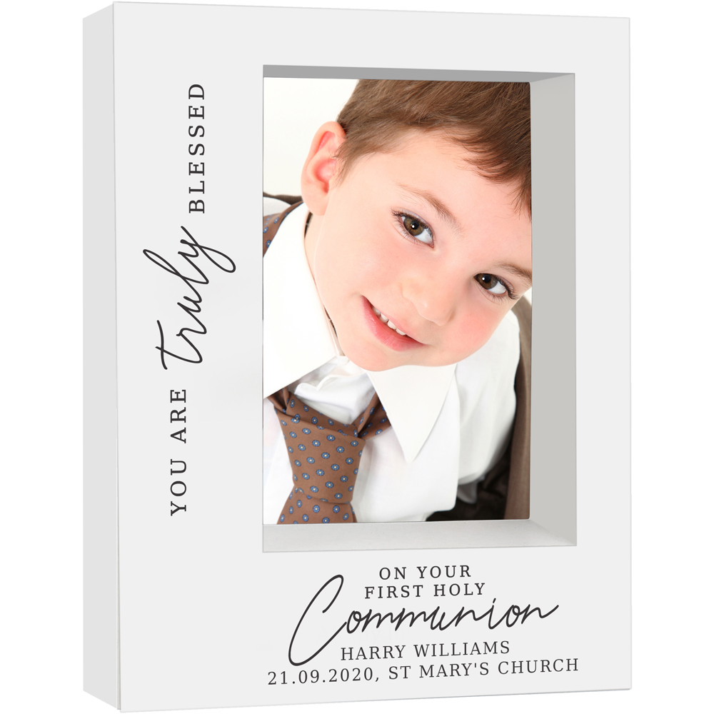 Personalised Memento Personalised Truly Blessed First Holy Communion Box Photo Frame5 x 7 inch Image 1