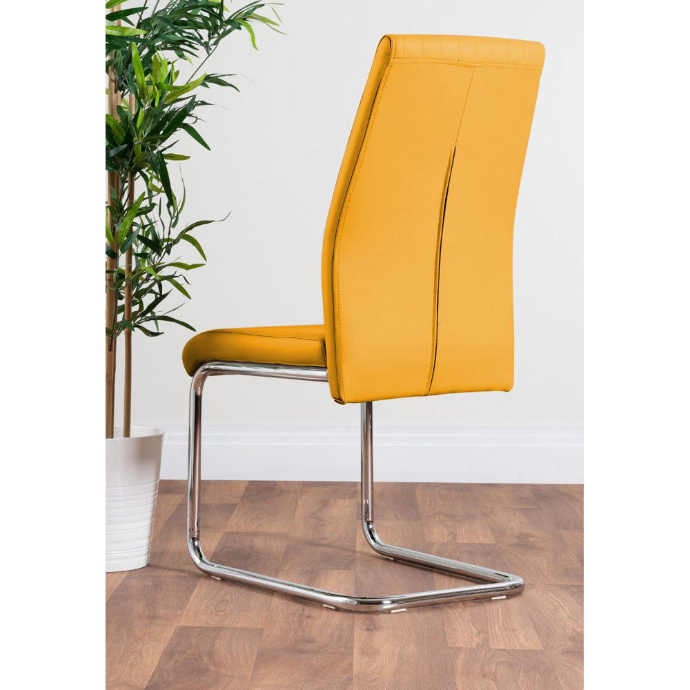 Yellow leather clearance dining chairs