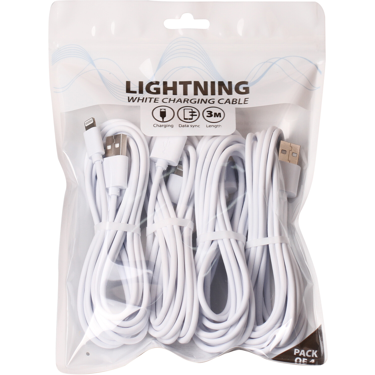 Lightning White Charging Cable 4 Pack Image