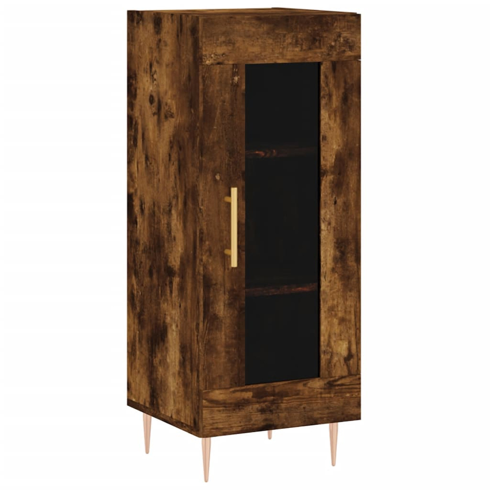 vidaXL 2 Glass Door Smoked Oak Highboard Image 7