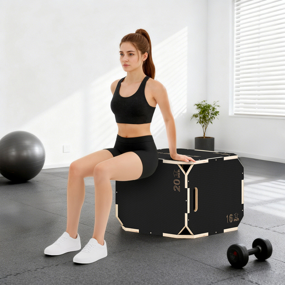 SPORTNOW Non-Slip Corner-free Wooden Plyo Box 41 x 51 x 48cm Image 4
