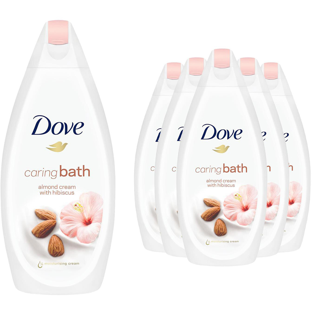 Dove Caring Bath Almond Cream and Hibiscus Bath Soak 450ml 6 Pack Image 1