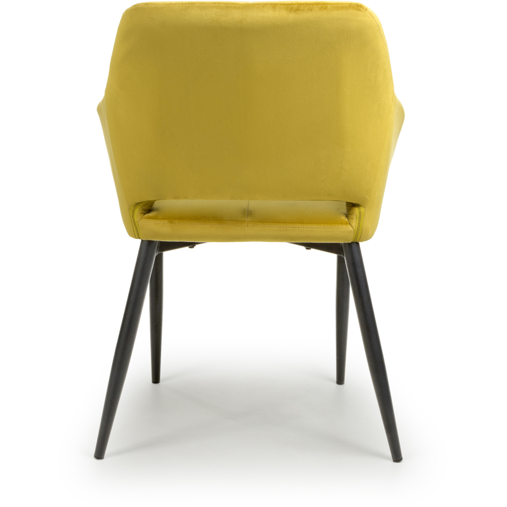Nero Set of 2 Lime Gold Brushed Velvet Dining Chair Image 3