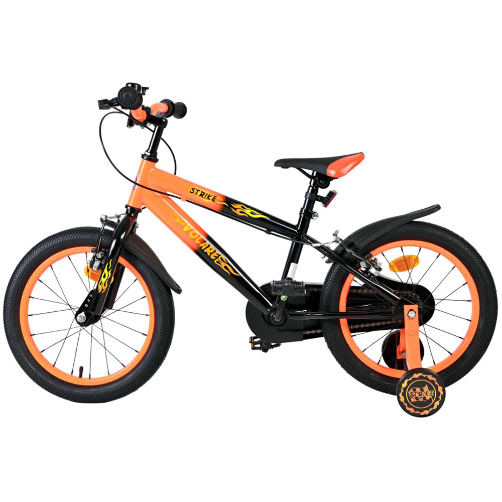 Volare Strike Kids 16 inch Orange and Black Bike with Stabilisers Image 4