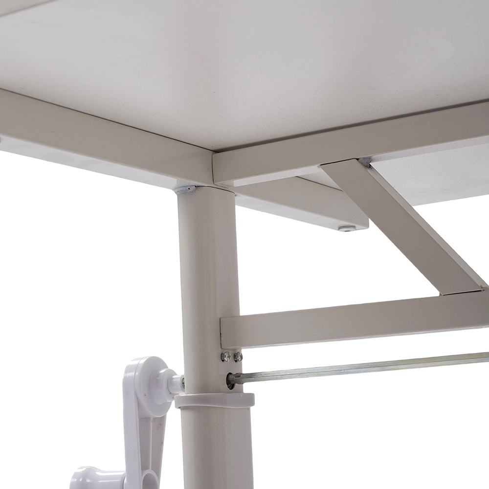 Living and Home Height Adjustable White Office Desk Image 5