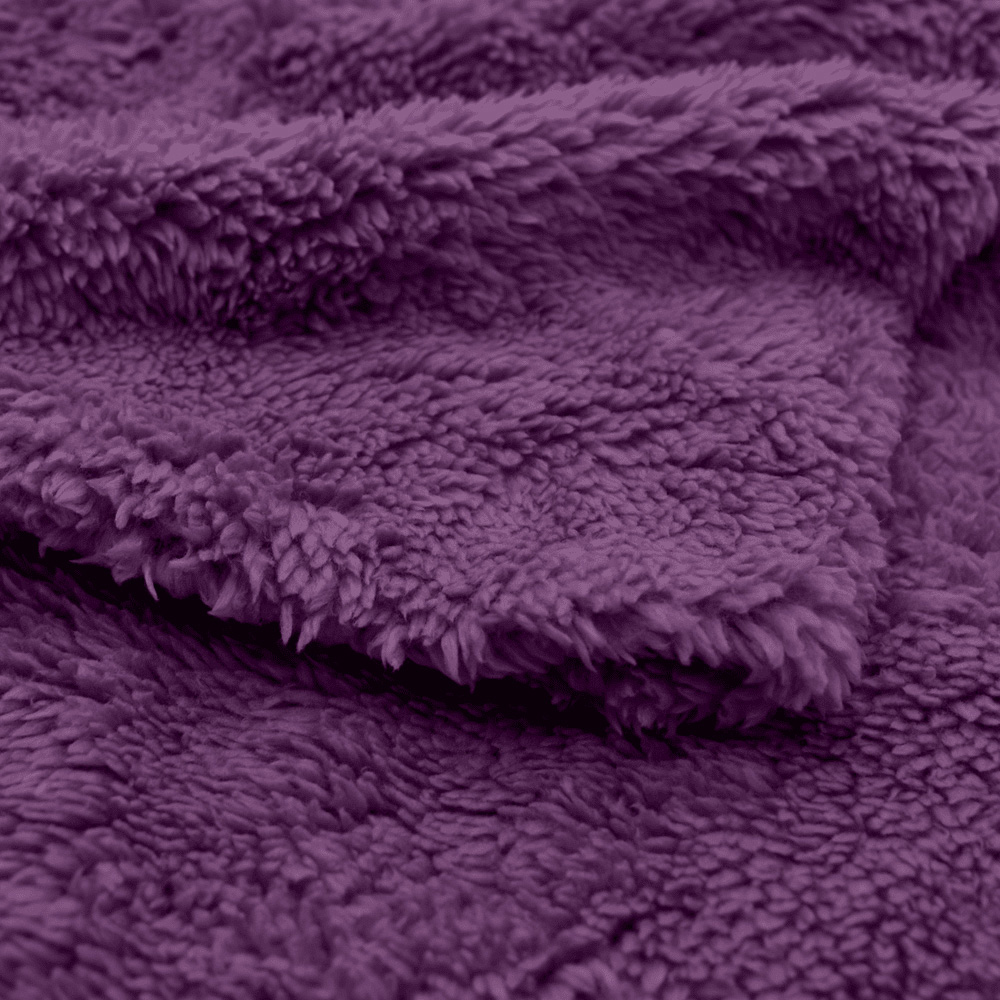 Velosso Double Purple Teddy Fleece Duvet Set Image 3
