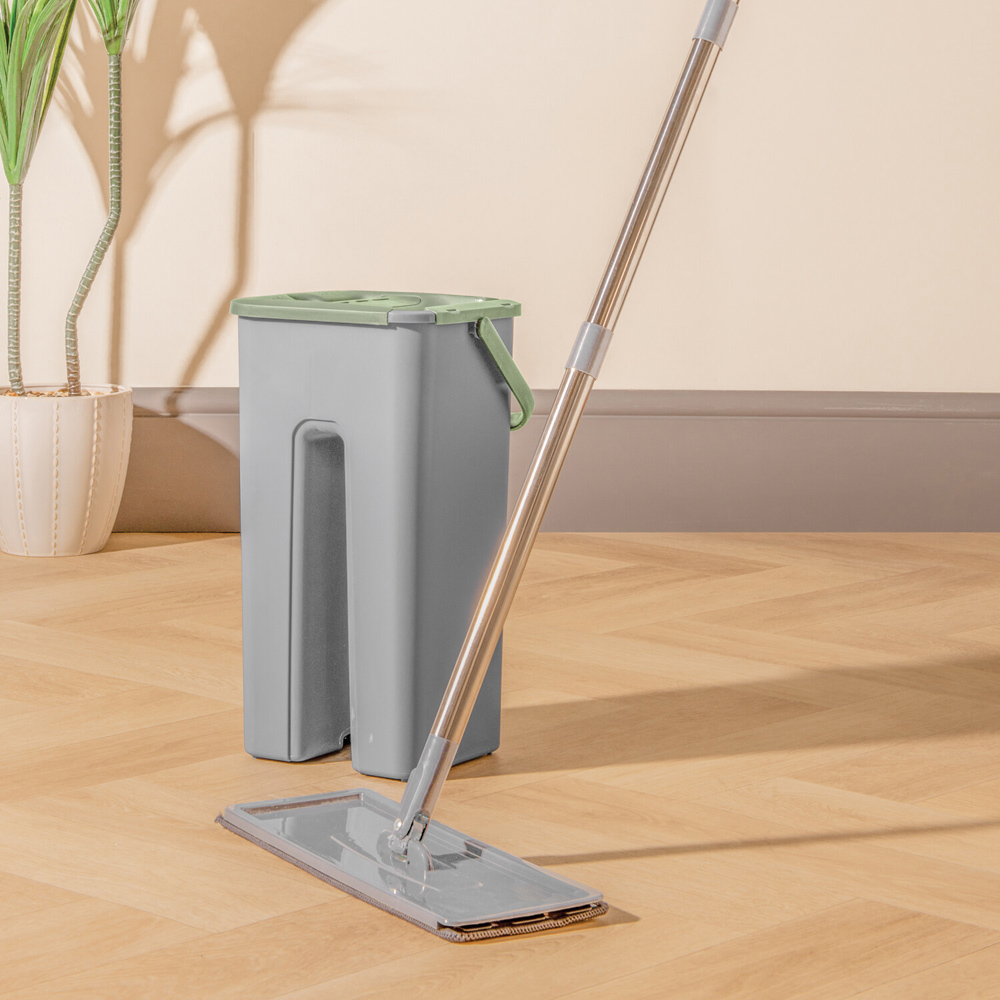 My Home Flat Mop with Bucket Grey Image 2