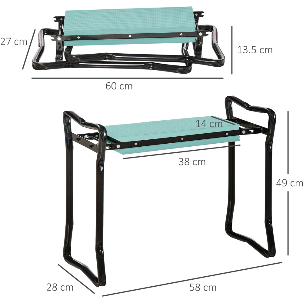 Outsunny 2 in 1 Green Folding Bench and Kneeling Pad Image 7