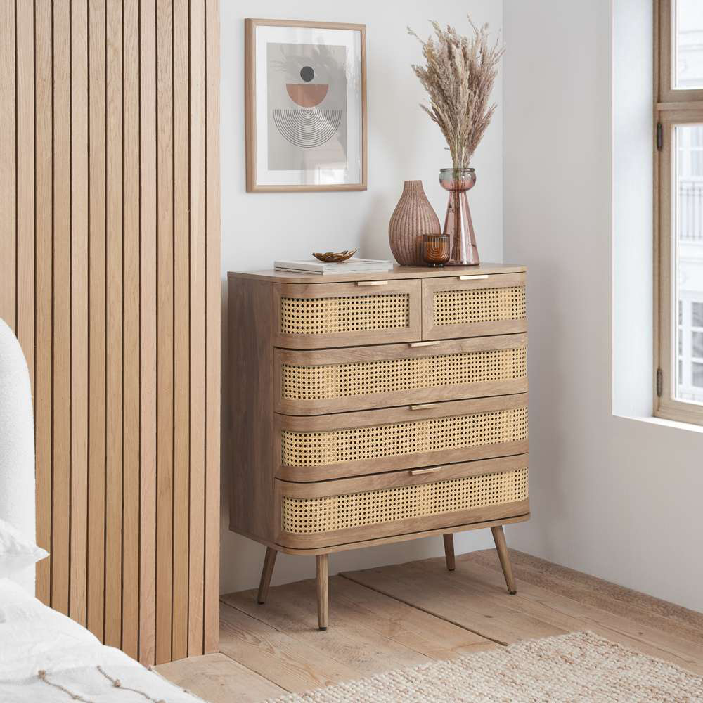 Birlea Noah 5 Drawer Rattan Effect Chest of Drawers Image 8