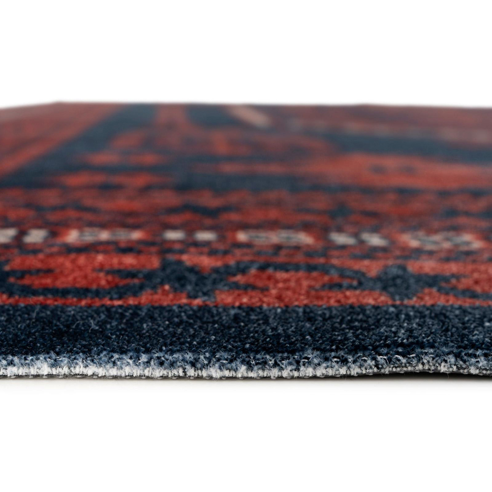 Kukoon Asha Red and Navy Flat Persian Style Vintage Rug 80 x 150cm Image 4