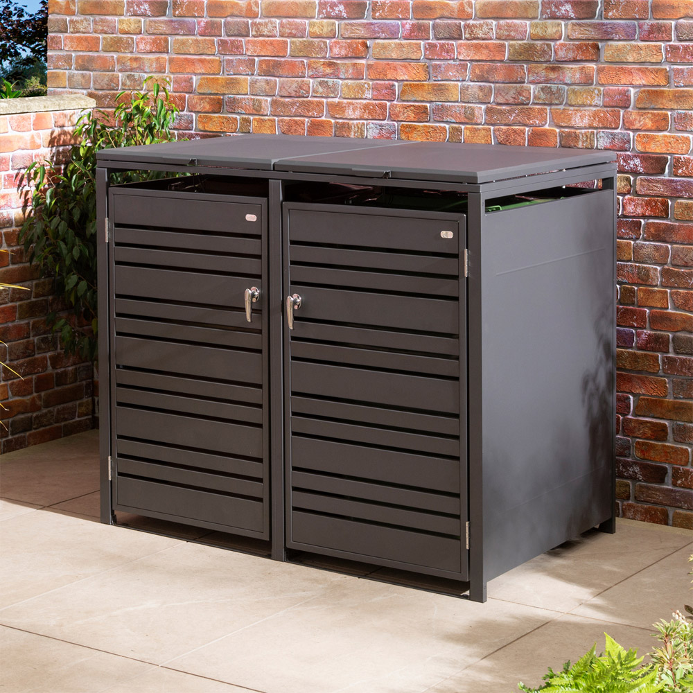 Rowlinson Chelsea Anthracite 2 Wheelie Bin Store Image 3