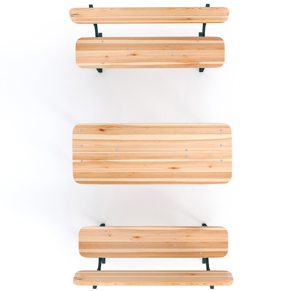 Living and Home 2 Seater Rustic Wooden Outdoor Table and Bench Set Image 4