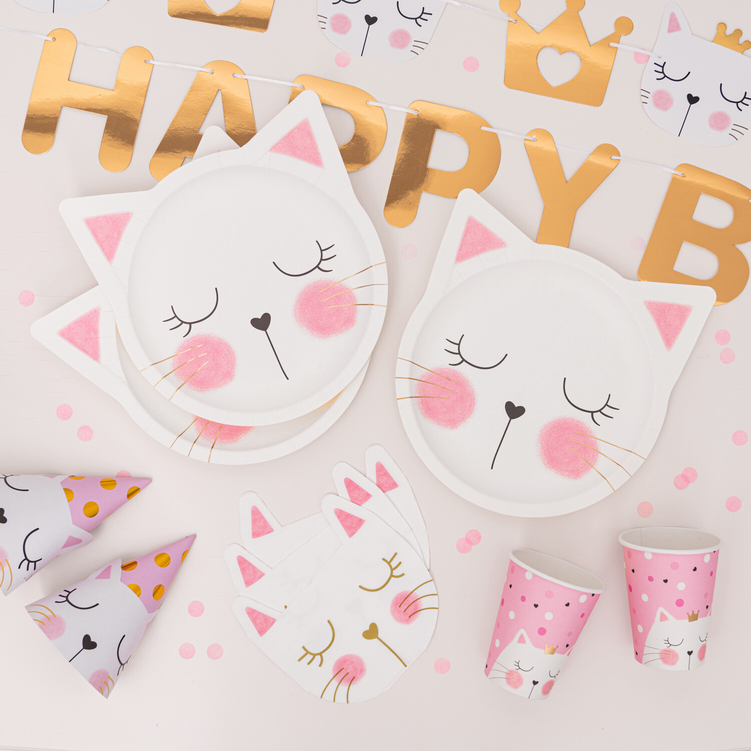 Pack of 16 Kitten Party Paper Napkins Pink Image 6