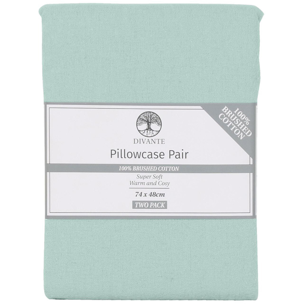 Divante Turquoise Brushed Cotton Pillowcase 2 Pack Image