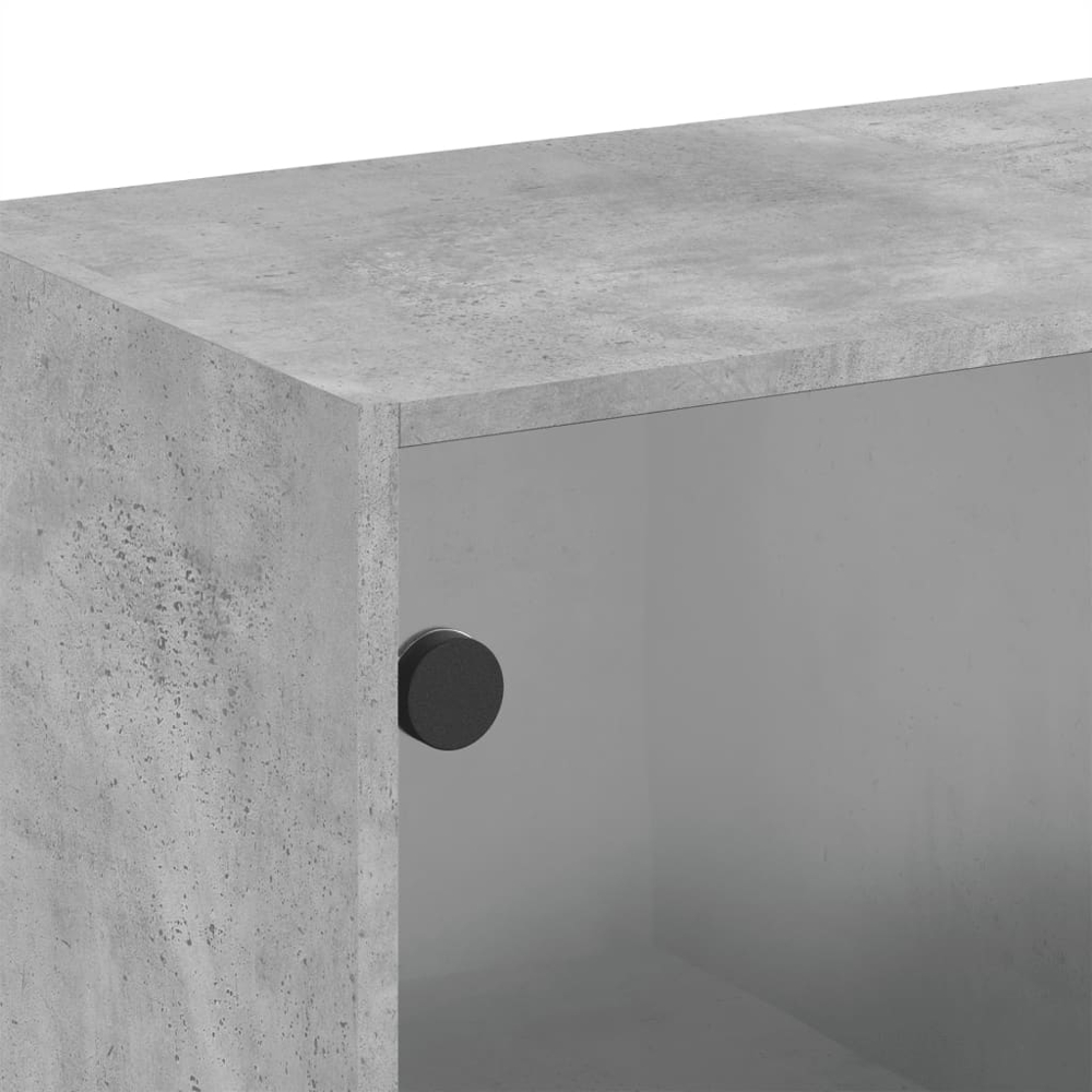 vidaXL 2 Door Concrete Grey Glass Wall Cabinet Image 9