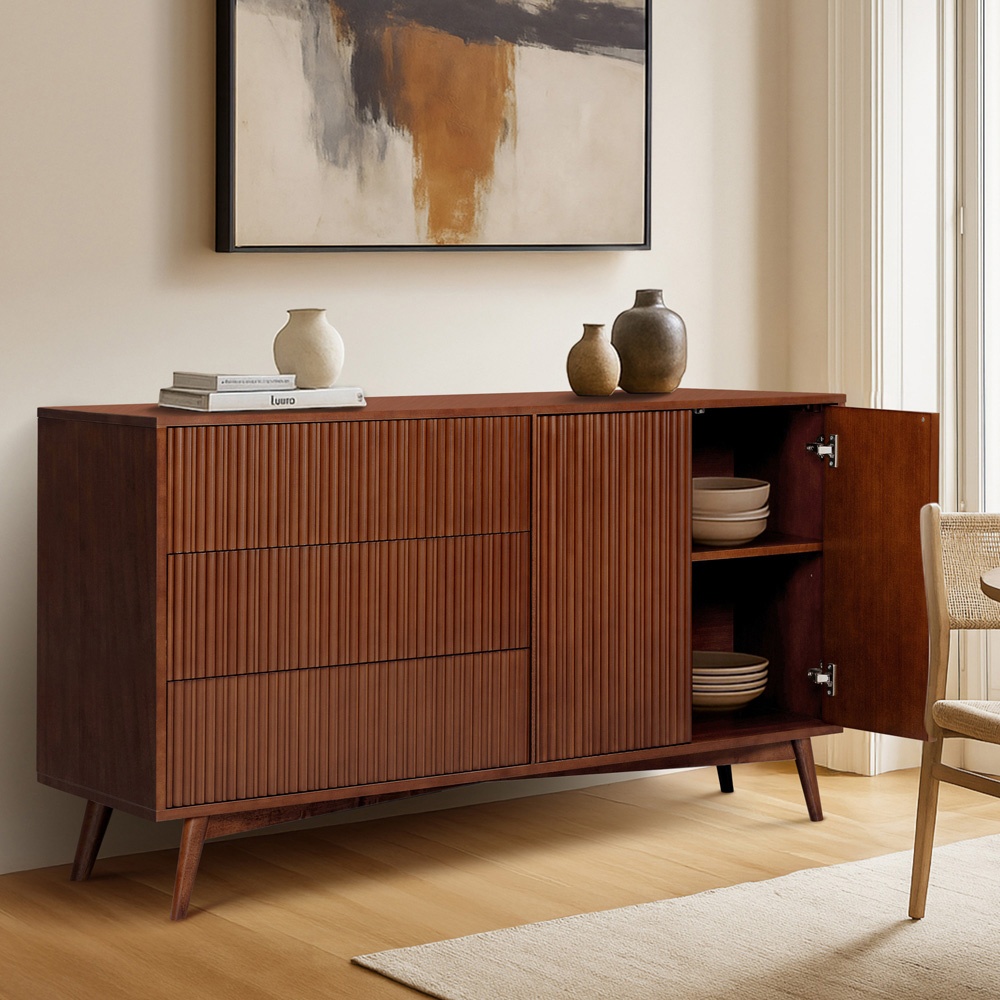 Teamson Home Tremolo 2 Door 3 Drawer Walnut Sideboard Image 7
