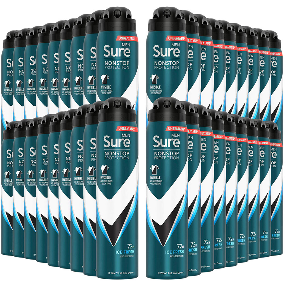 Sure Men Ice Fresh 72H Protection Invisible Anti-Perspirant Deodorant 250ml 36 Pack Image 1