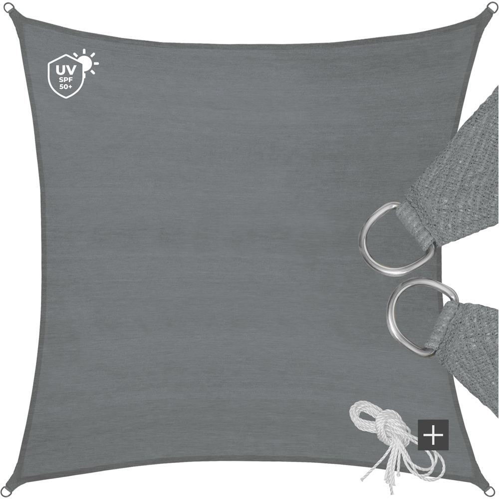 tectake Grey UV 50+ Rectangular Shade Sail 400cm Image 2