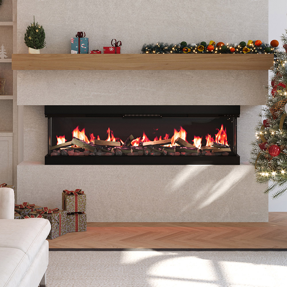 Living and Home Black Electric Fireplace Heater 1800W 68 inch 68 Image 4