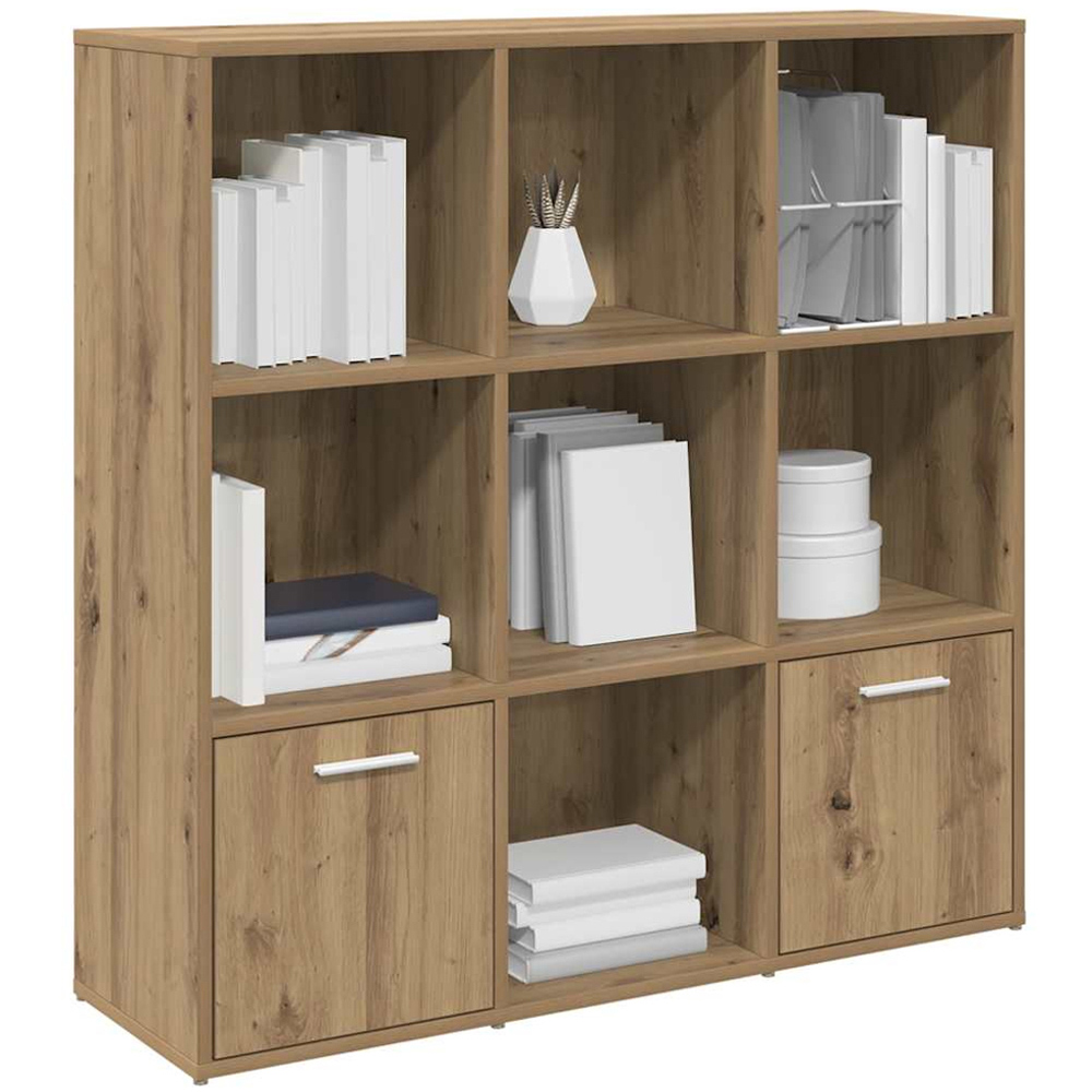 vidaXL 2 Door 7 Open Shelf Artisan Oak Storage Cabinet Image 3