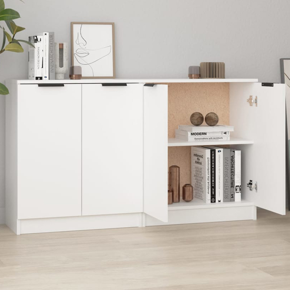 vidaXL 2 Door White Sideboard Set of 2 Image 1