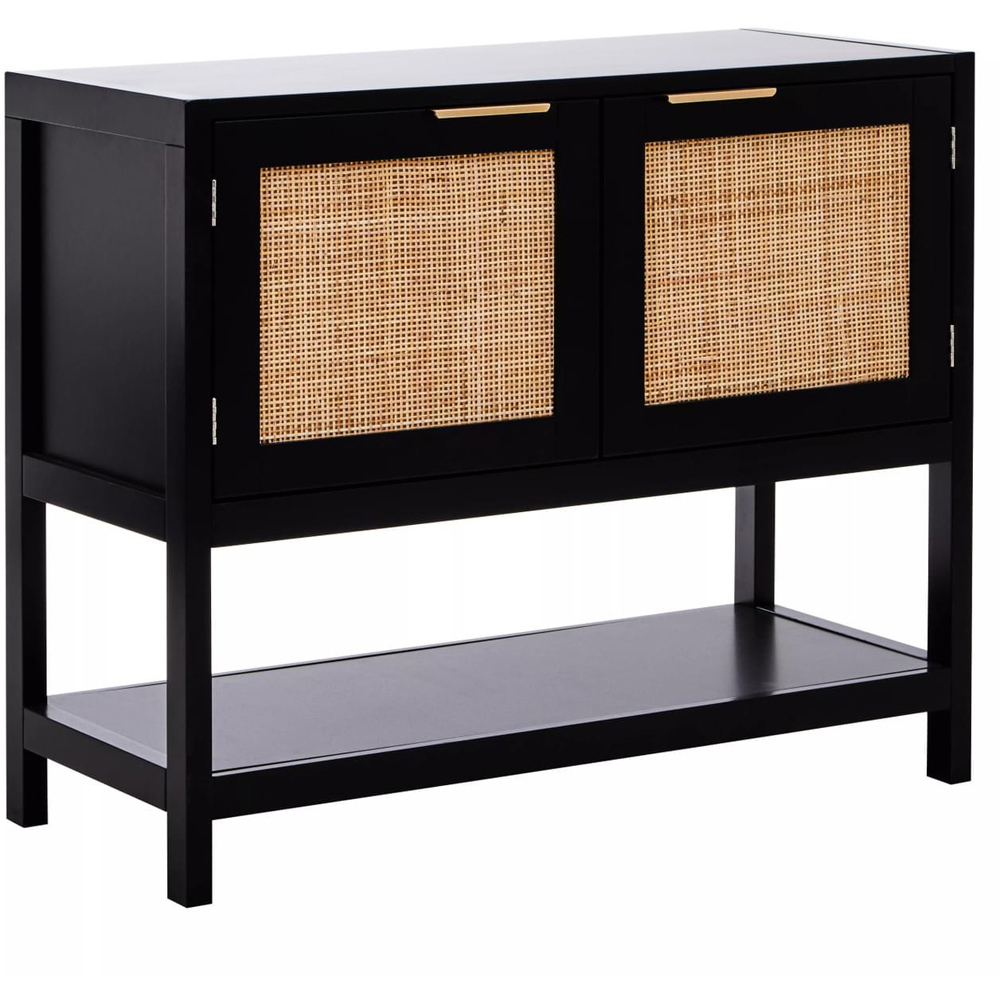 Interiors by Premier Sherman 2 Door Single Shelf Black Side Table Image 2