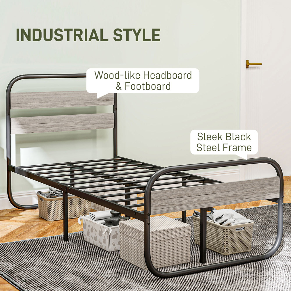 Portland Single Metal Platform Bed Frame with Underbed Storage Image 8
