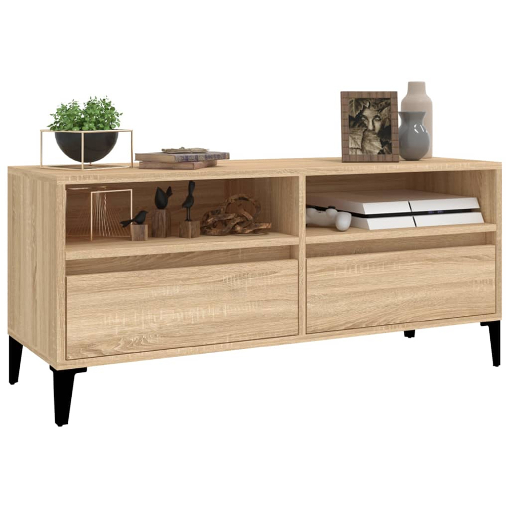 vidaXL 2 Drawer 2 Shelf Sonoma Oak TV Cabinet Image 4