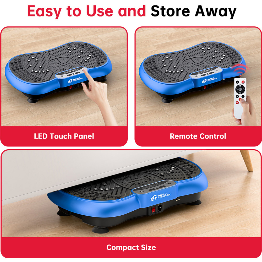 Rattrix Blue Vibration Plate Exercise Machine with Bluetooth Speaker and Resistance Bands Image 6