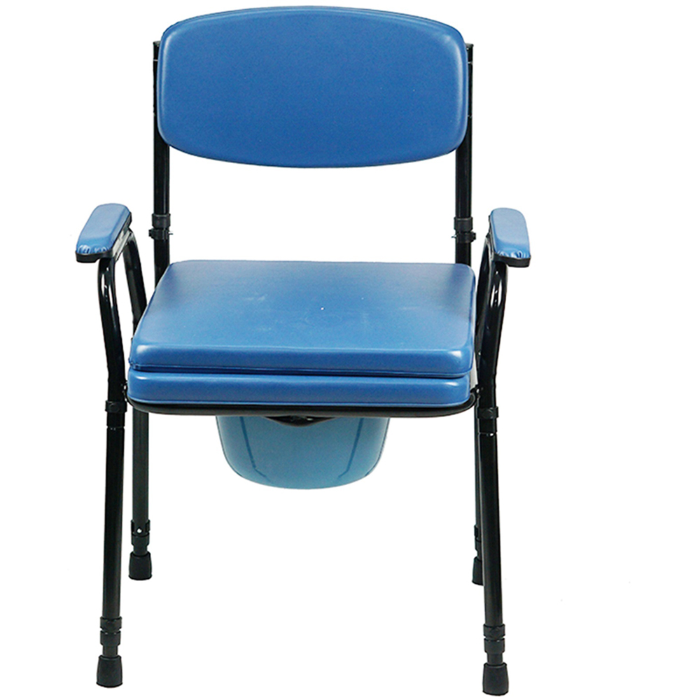 Gr8 Home Height Adjustable Padded Steel Commode Toilet Chair and Pan Image 5