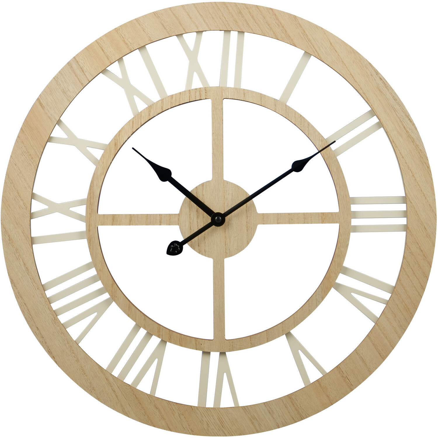 Washed Wood Numeral Clock - Natural Image 1