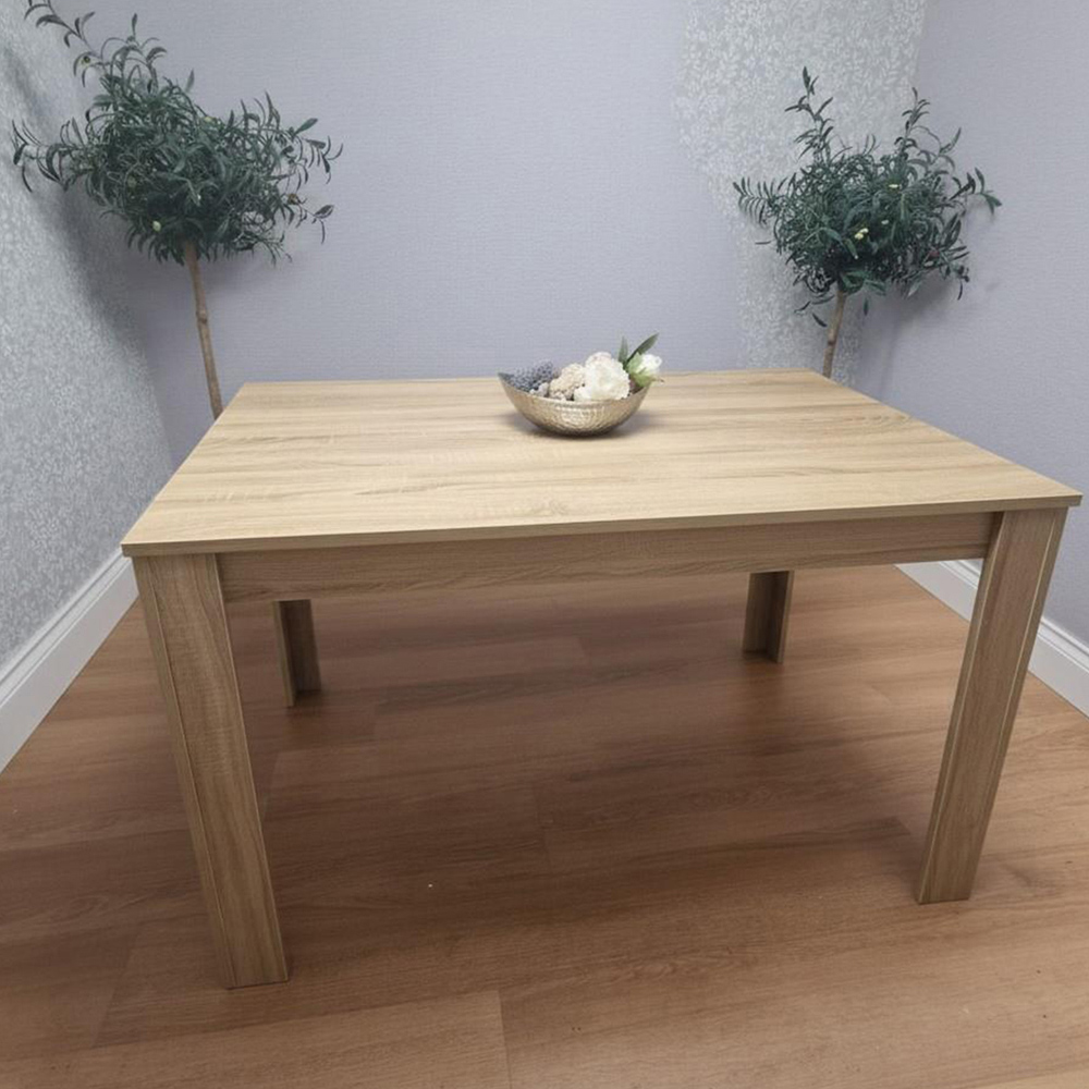 Kosy Koala 4 Seater Plastic and Faux Leather Dining Set Oak Effect and Cream Image 6