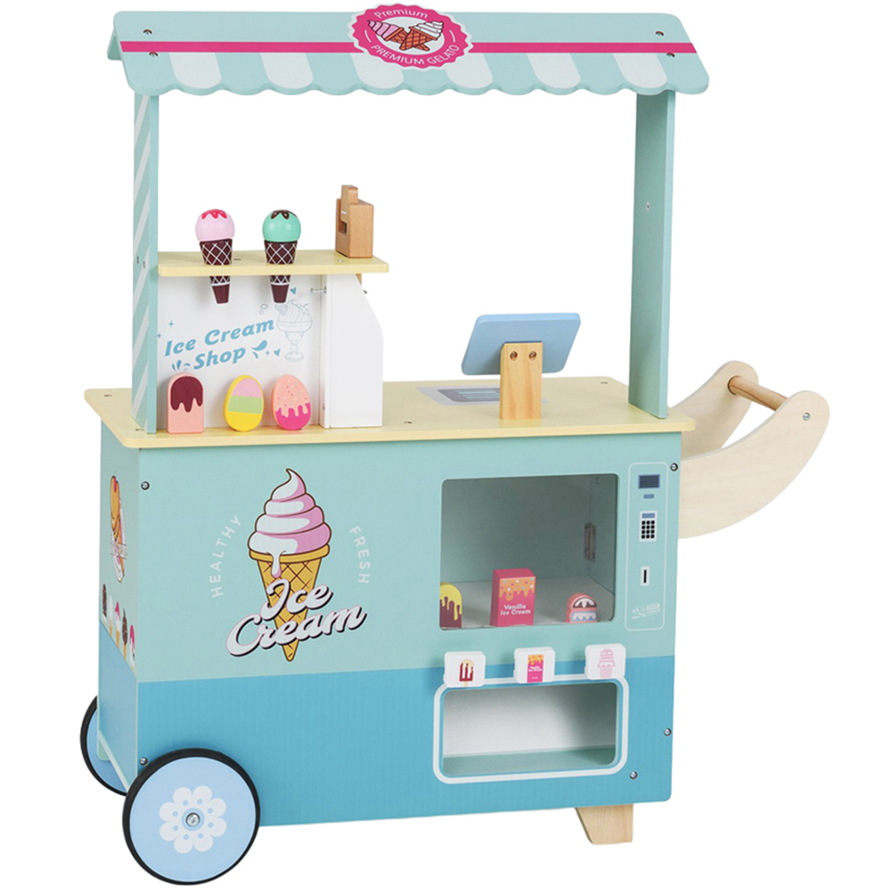 Costway Green Kids Ice Cream Cart Truck Pretend Play Set Image 1