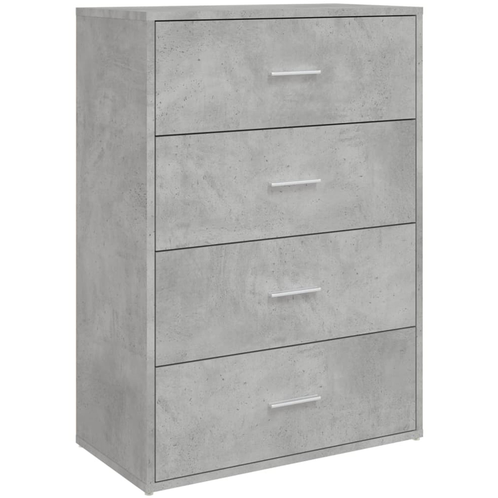 vidaXL 4 Drawer Concrete Grey Wooden Sideboard Image 2