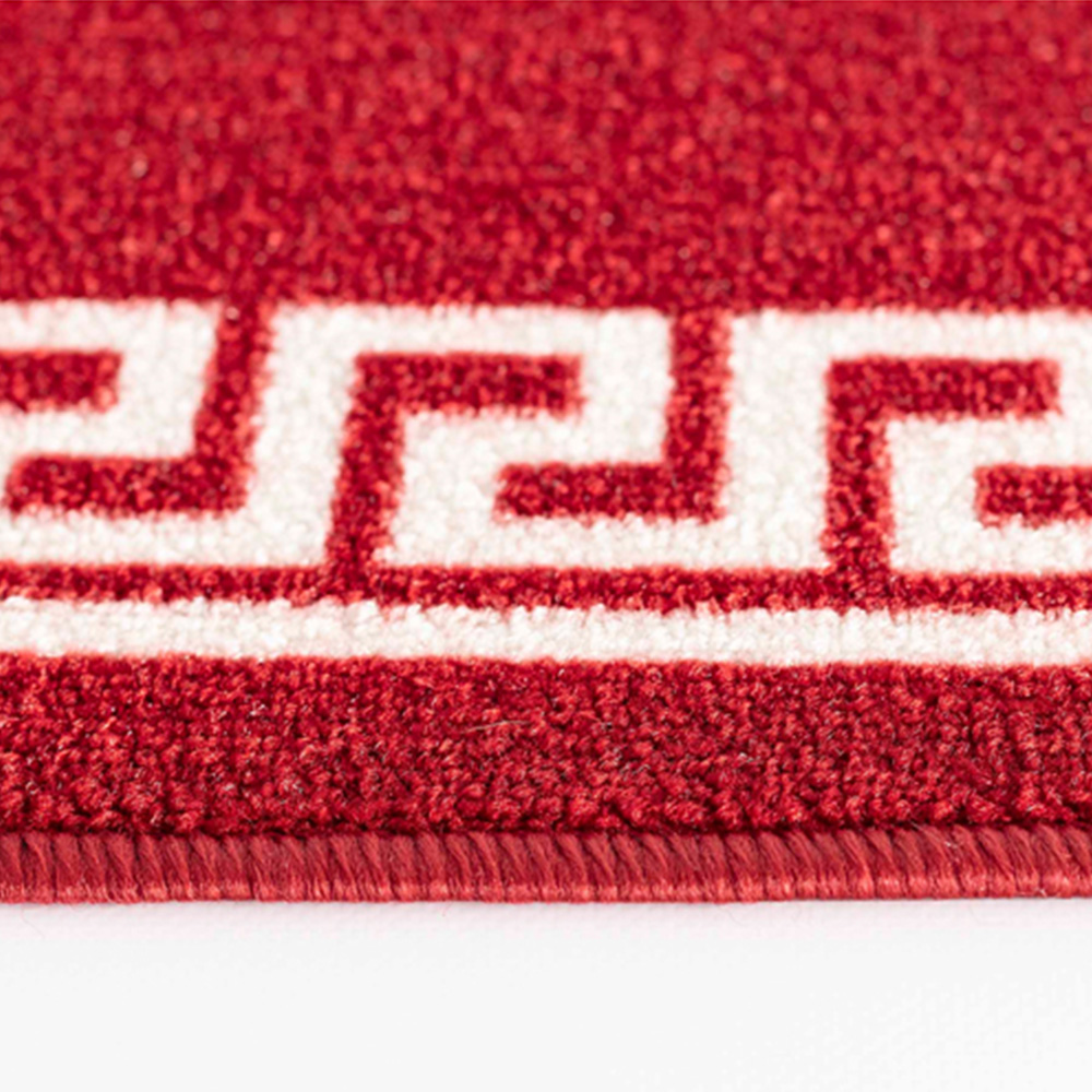 Desire Rugs Havana Red and White Greek Key Anti Slip Door Mat 220 x 67cm Image 3